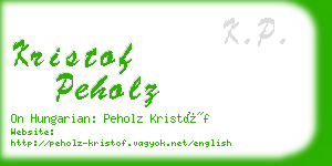 kristof peholz business card